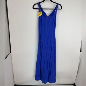 Anthropologie Maeve Maxi Lace Up Blue Lined Dress Size Small